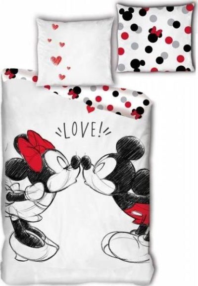 Parure Housse de couette Minnie and Mickey Love en coton