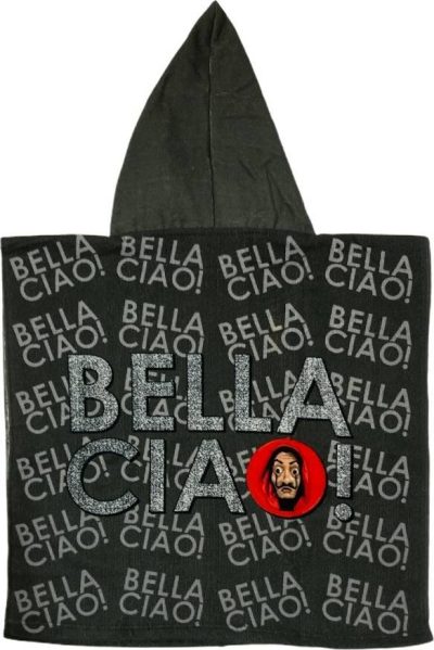 Poncho de bain Bella Ciao à capuche