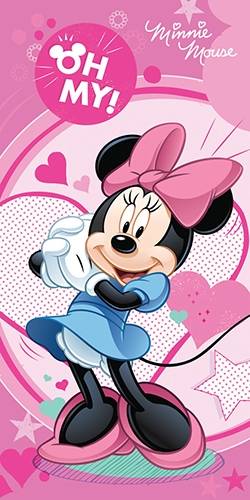 Drap de plage ou drap de bain Minnie rose