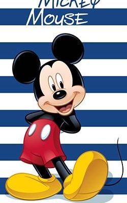 Drap de bain Mickey Disney avec rayures