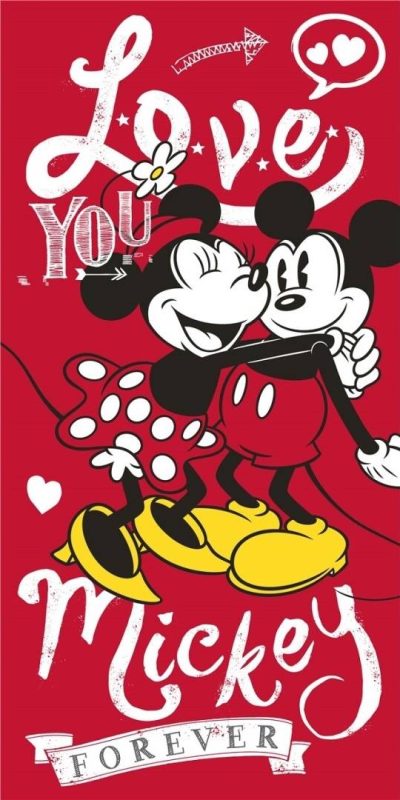Drap de Plage Mickey et Minnie Disney en coton