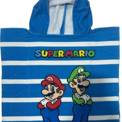 Poncho de bain Super Mario a capuche