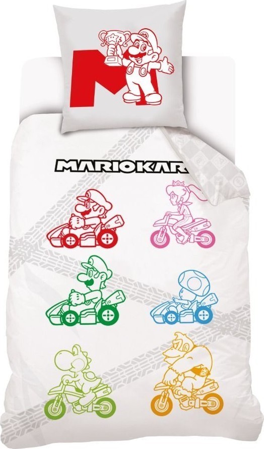 Parure Housse de couette Mario Kart en coton