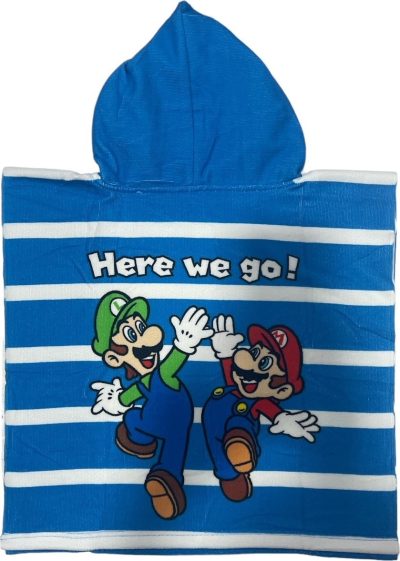 Poncho de bain Super Mario a capuche