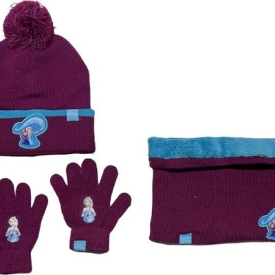 Set 3 pièces Bonnet + Snood + gants Frozen Disney
