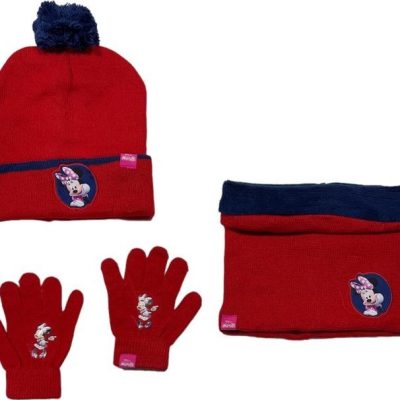 Set 3 pièces Bonnet + Snood + gants Minnie Disney