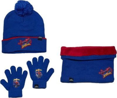 Set 3 pièces Bonnet + Snood + gants Spiderman