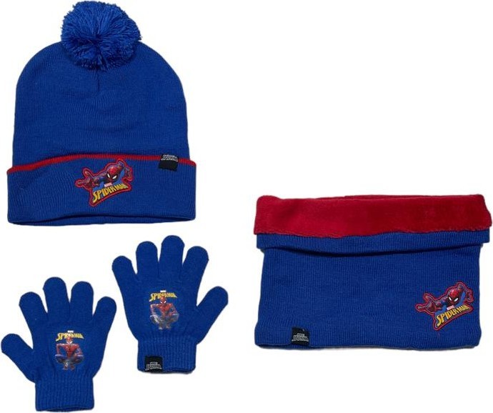 Set 3 pièces Bonnet + Snood + gants Spiderman
