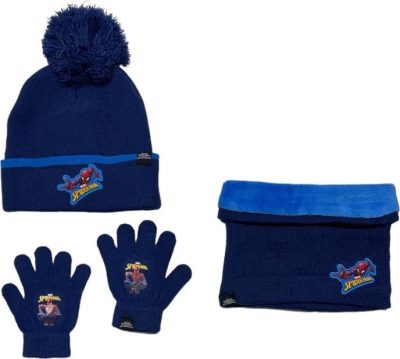 Set 3 pièces Bonnet + Snood + gants Spiderman