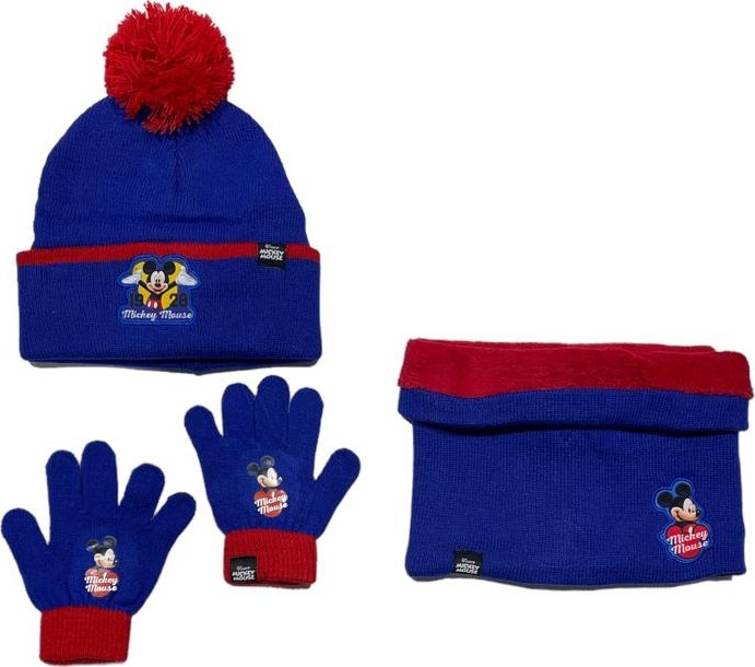 Set 3 pièces Bonnet + Snood + gants Mickey Disney