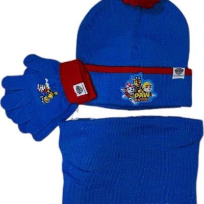 Set 3 pièces Bonnet + Snood + gants Pat Patrouille