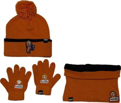 Set 3 pièces Bonnet + Snood + gants Naruto
