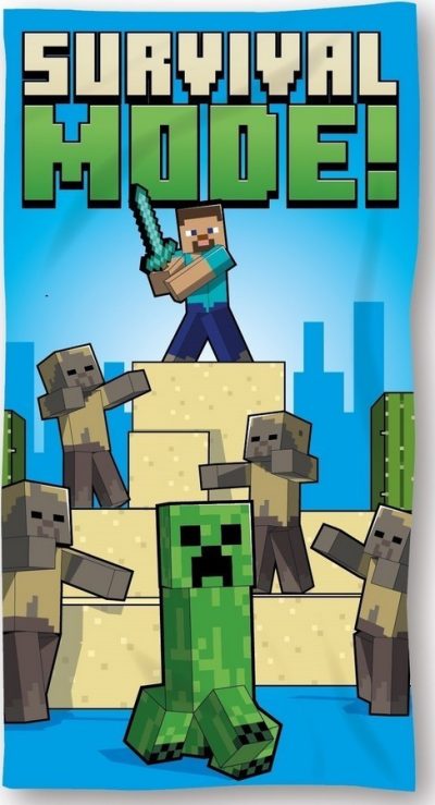 Serviette de plage ou Drap de bain Minecraft en coton