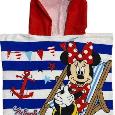 Poncho de bain Minnie Disney à capuche Rose