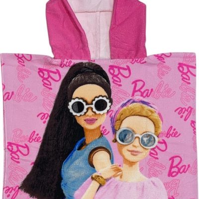 Poncho de bain Barbie à capuche