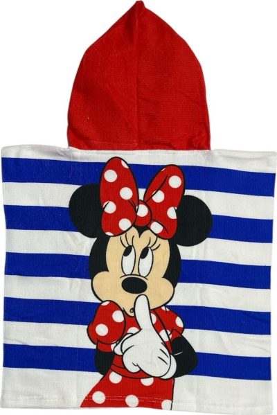 Poncho de bain Minnie Disney à capuche Rose