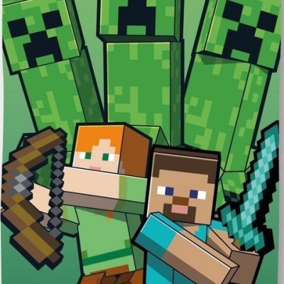 Drap de plage ou Serviette bain Minecraft en coton