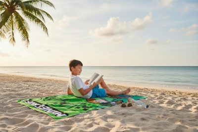 Drap de plage ou Serviette bain Minecraft en coton