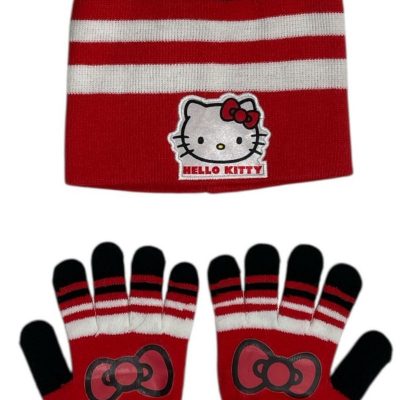 Ensemble Bonnet et Gants Hello Kitty