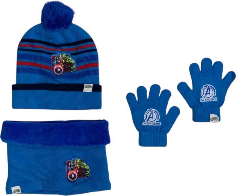 Set 3 pièces Bonnet Snood et gants Avengers Marvel