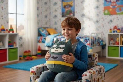 Pleuche coussin Batman en forme de œuf