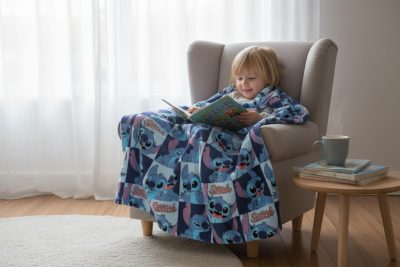 Plaid polaire Stitch Disney