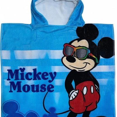 Poncho de bain Mickey Disney à capuche en coton