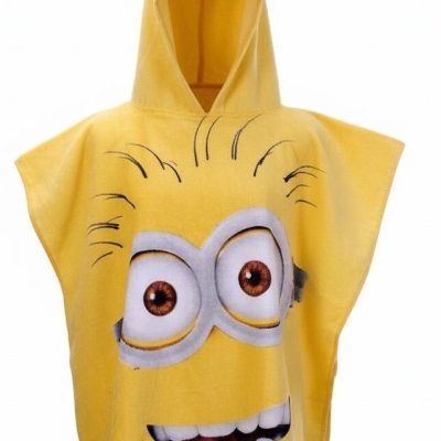 Poncho de bain Minions à capuche en coton