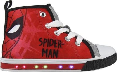 Baskets montantes en toile - LED Lumineux - Chaussures Lumineux pour Garcon Spiderman