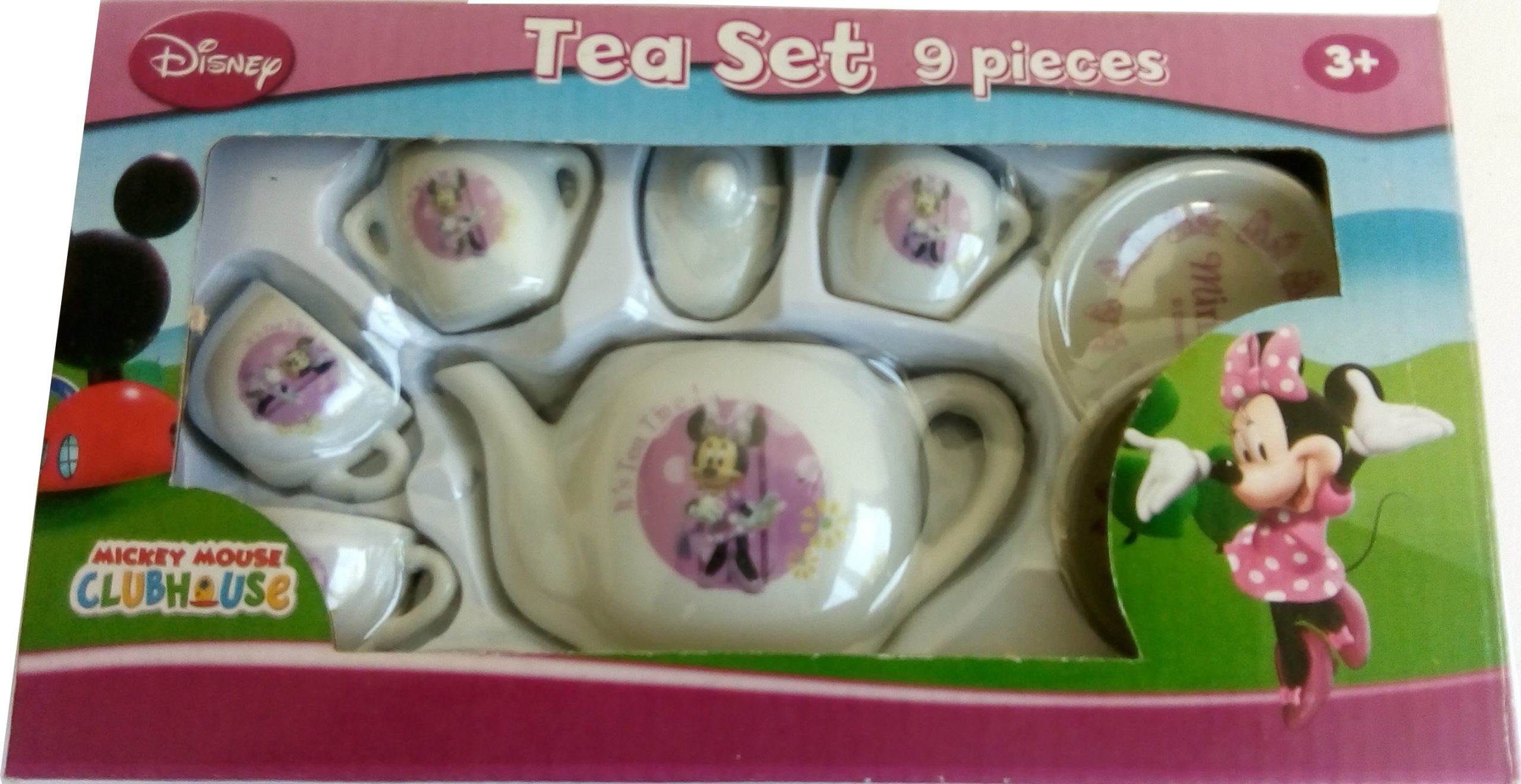 Service a thé 9 pièces minnie disney en porcelaine