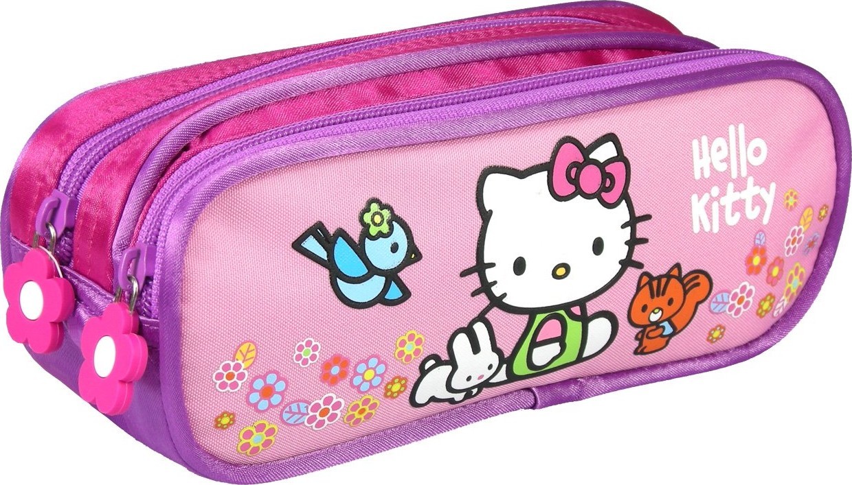Trousse Hello Kitty rose avec 2 compartiments