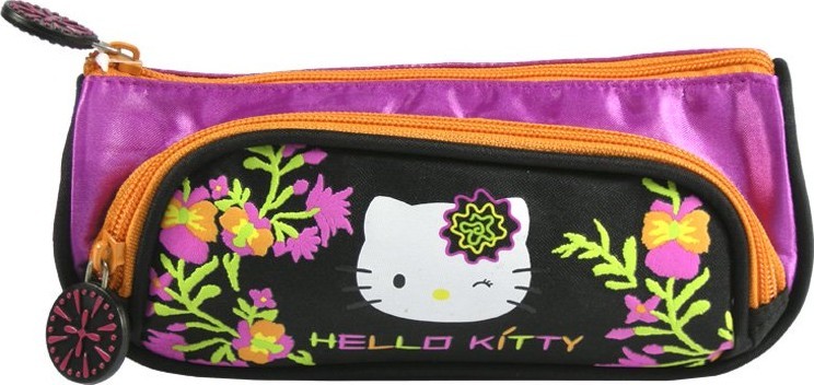 Trousse Hello Kitty noir avec 2 compartiments