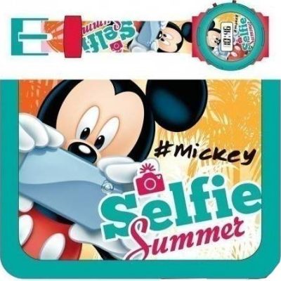 Set portefeuille + montre digitale Mickey Disney