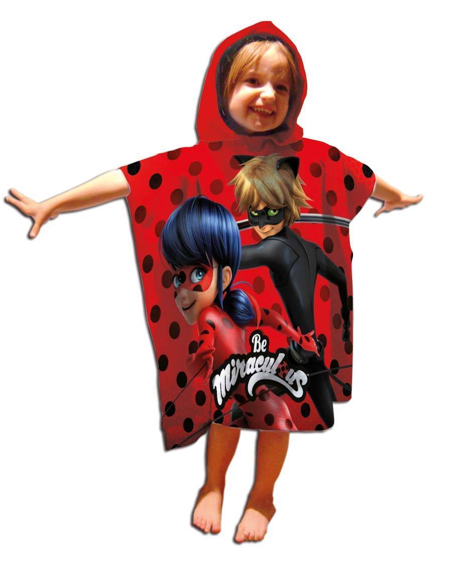 Poncho de bain Miraculous à capuche