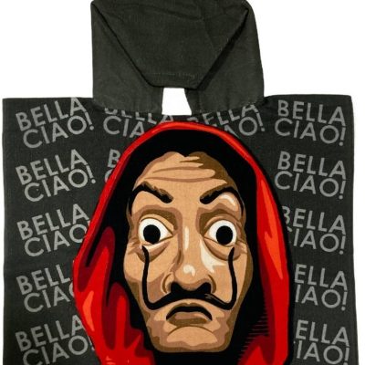 Poncho de bain Bella Ciao à capuche