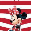 Drap de Plage Minnie Disney en rouge rayures