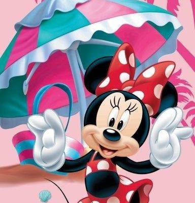 Drap de Plage Minnie Disney en rose