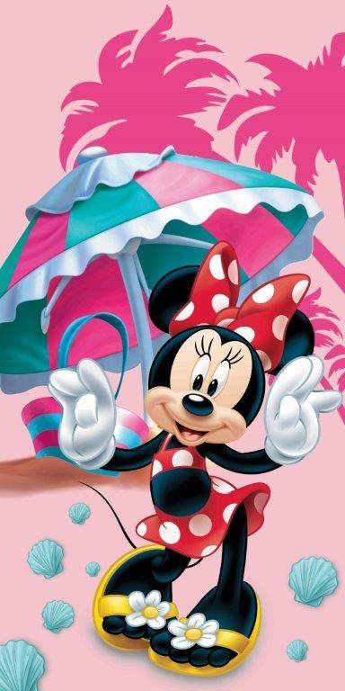Drap de Plage Minnie Disney en rose