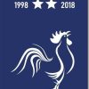 Drap de plage ou Serviette de bain France avec 2 Étoiles champions du monde 1998 et 2018
