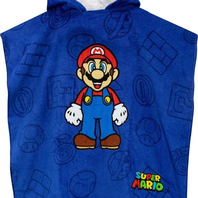 Poncho de bain Super Mario a capuche