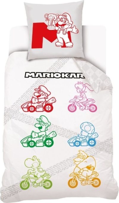 Parure Housse de couette Mario Kart en coton
