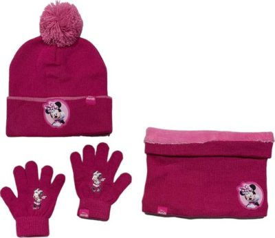 Set 3 pièces Bonnet + Snood + gants Minnie Disney