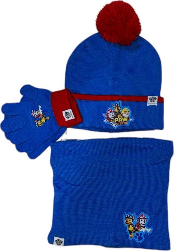Set 3 pièces Bonnet + Snood + gants Pat Patrouille