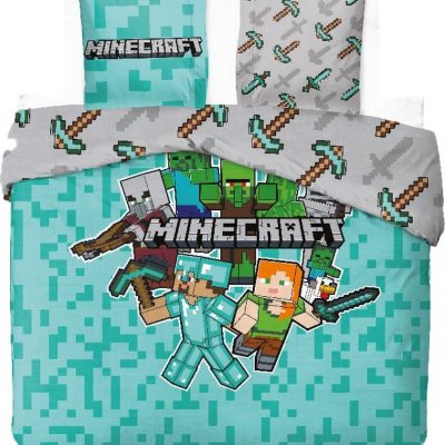 Parure de lit Minecraft 2 Personnes en coton