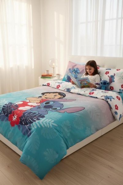 Parure housse de couette Stitch En coton