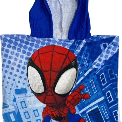 Poncho de bain Spiderman à capuche