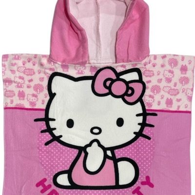 Poncho de bain Hello Kitty à capuche