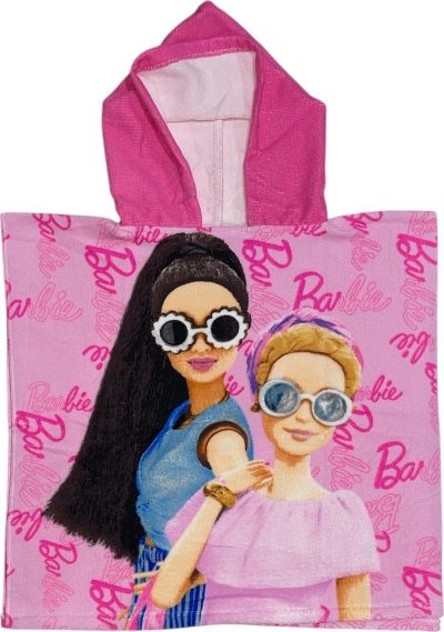 Poncho de bain Barbie à capuche