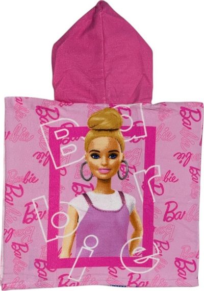 Poncho de bain Barbie à capuche