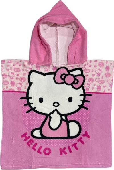 Poncho de bain Hello Kitty à capuche